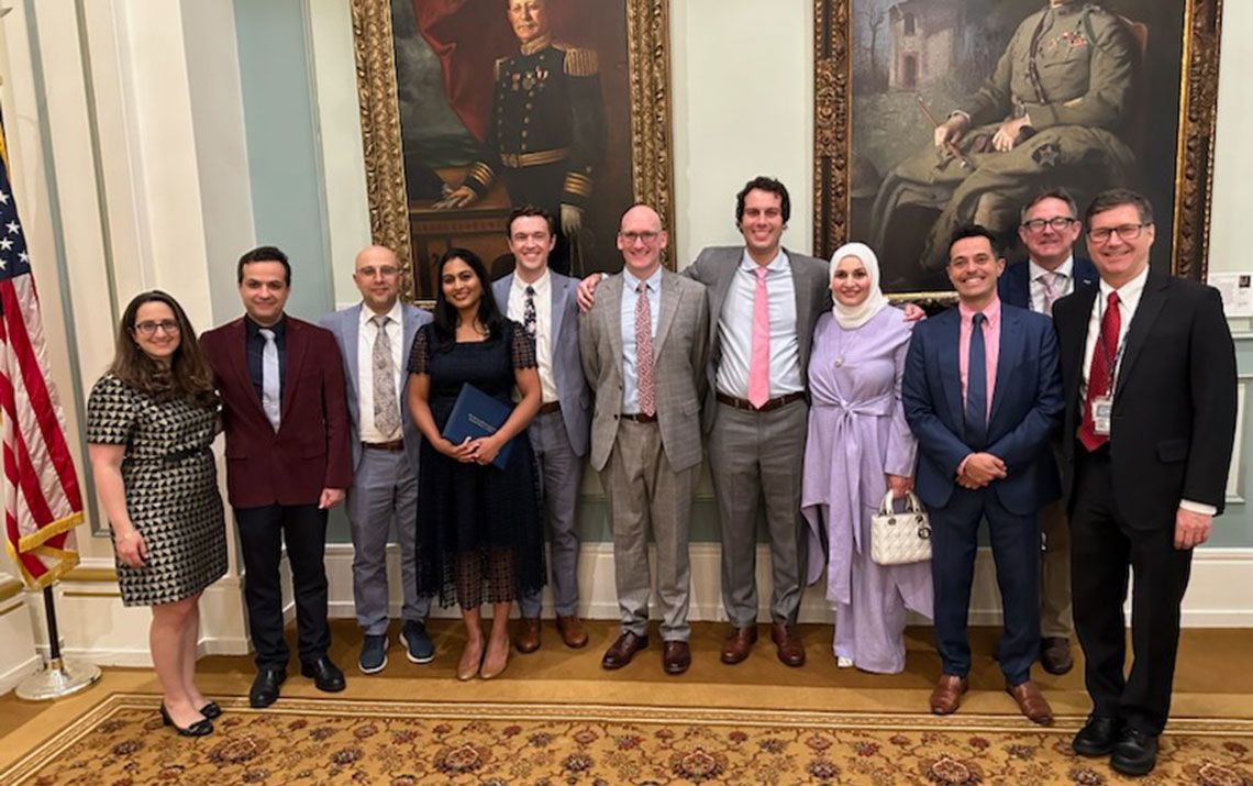 Members of the Department of Ophthalmology standing together