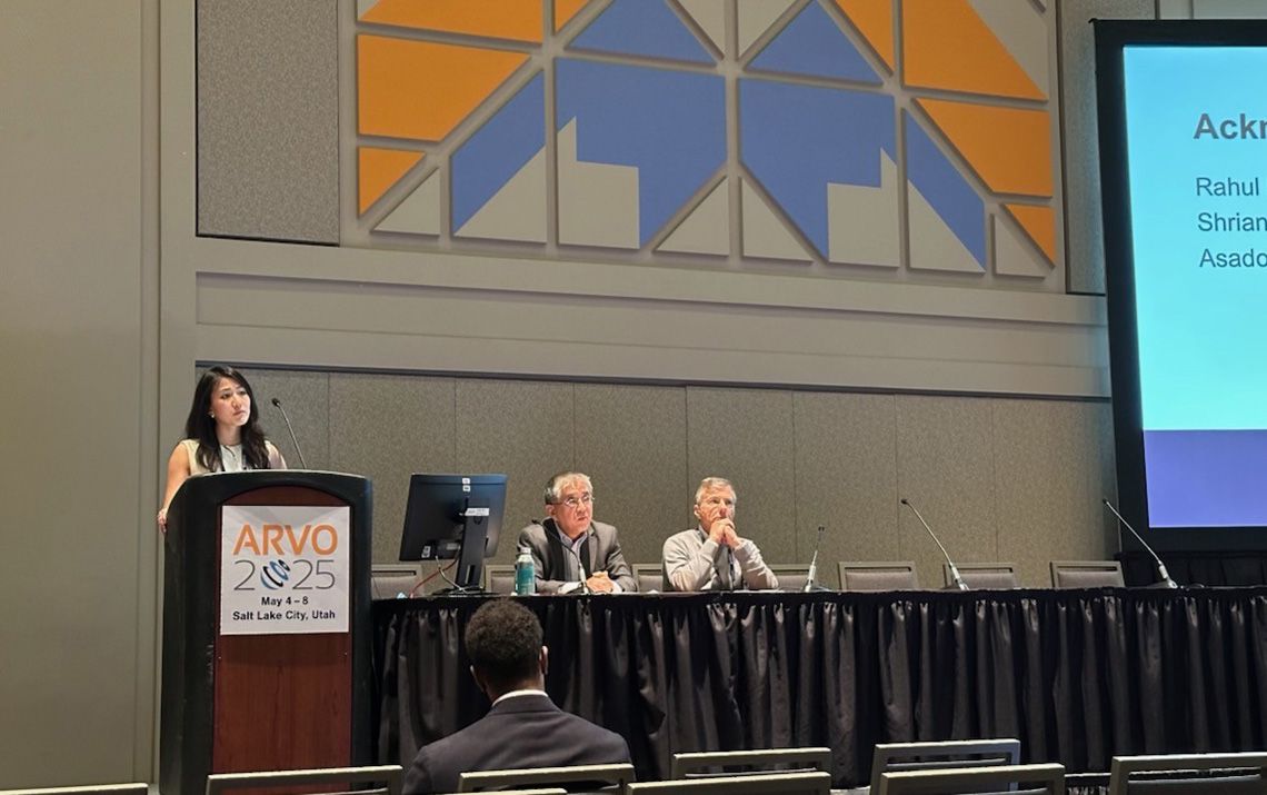 a speaking panel featuring ophthalmology residents
